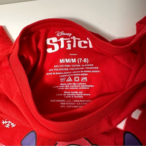 Stitch feeling Jolly kids T-shirt red size 7-8 nwt - Picture 5 of 5